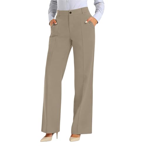 Pantalon d'été en tissu coupe droite chic et fluide de qualité premium