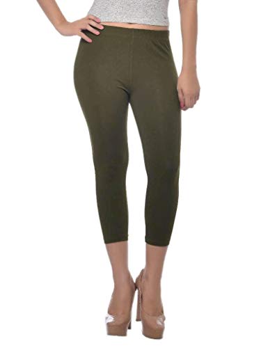 Image of Frenchtrendz Women's Cotton Spandex Stretchable Mid Rise Slim Fit Legging Capris (XS-4XL)