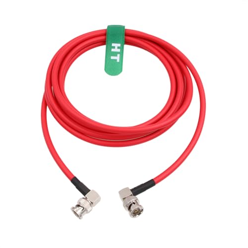 HangTon 12G 4K Raw SDI Coaxial Video Cable BNC to BNC Canare LV-61S 75 ohm for Canon Blackmagic Camera Monitor Flexible Shielded 1.5M Red Right Angle - Image 2