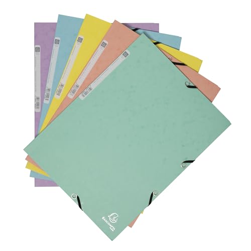 Exacompta 5 Chemises à Élastiques Aquarel 3 Rabats 400 g/m² Assorties – vue 2