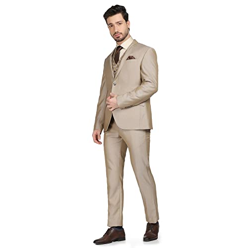 Image of Blackberrys Men Red Solid Slim Fit Suits