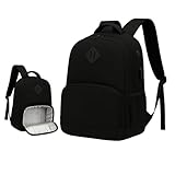 Utilify | Mochila negra multifuncional | Impermeable | Puerto USB y compartimento térmico | Para portátil 15,6' | Ideal para trabajo, universidad, oficina y viajes | Hombre y mujer