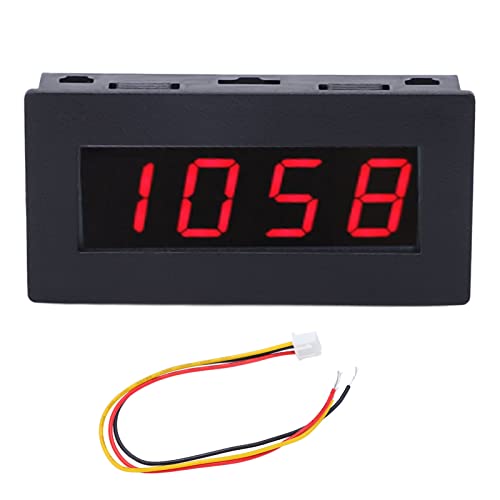 4 Digit LED Display Speed Meter with Memory Function, for Motor Speed Measurement Household or Industrial Equipment (Red Backlight)