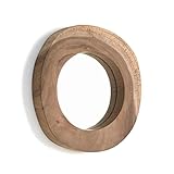 Kave Home - Espejo de Pared Keni Redondo Ø 28 cm de Madera Maciza de Teca