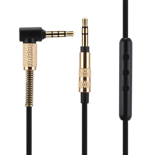 Replacement Audio Cable for Marshall headphones, Compatible with Monitor Monitor II Major 2 II Major 3 III Major 4 IV Mid Headphones 3.5mm Male Stereo Jack Cord, 4 Ft , Inline Mic/Remote Control