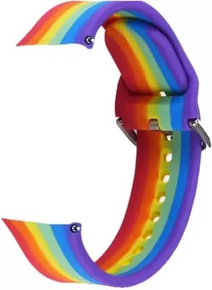 HUMBLE Silicone Multicolor 19mm Replacement Band Strap with Metal Buckle Compatible with Noise Colorfit Pro 2, Storm Smart Watch & Watches with 19mm Lug Size (Rainbow) (B0BC9KCJZY) Amazon Price History, Amazon Price Tracker