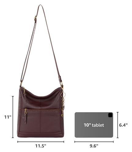 Image of The Sak Lucia Leather Crossbody Purse - Premium Leather Women's Handbag for Everyday & Travel - Cross Body Bag With Zipper