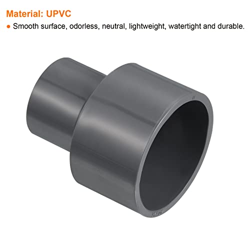 PATIKIL PVC Reducer Pipe Fitting 40x25mm, 3 Pack Straight Coupling Adapter Connector, Gray - Image 4