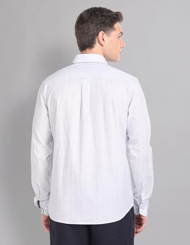 Image of AD by Arvind Vertical Stripe Pure Cotton Summer Shirt