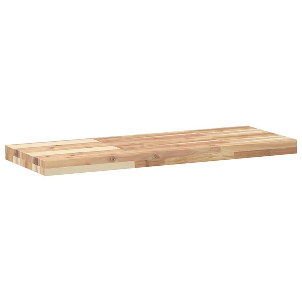 Estantería flotante, 80 x 30 x 4 cm, madera maciza, acacia sin tratar, estante de pared para dormitorio, baño, cocina, rectangular, robusto