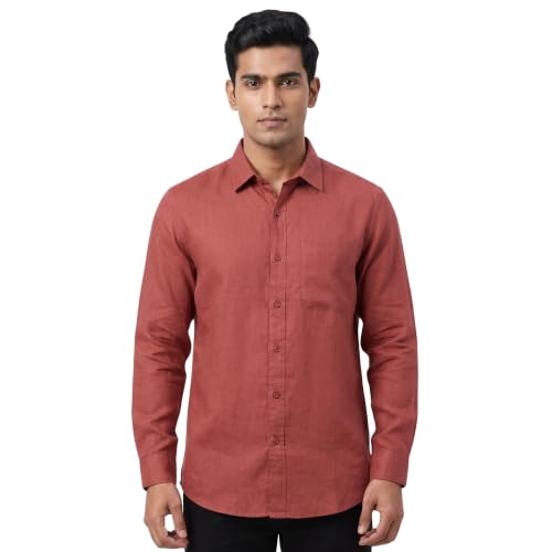 Image of Men's Regular Fit 100% Cotton Solid Casual Shirt
