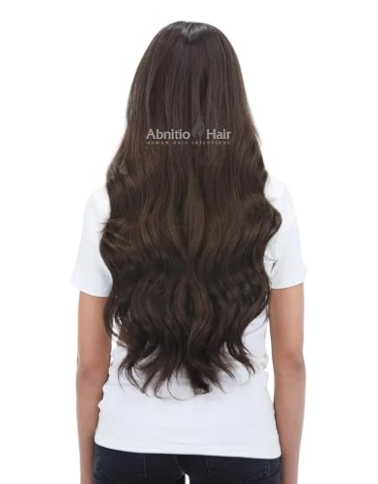 Human Clip In Volumizer, 24 Inch Dark Brown