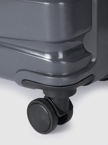 Image of TEAKWOOD LEATHERS Unisex 8 Wheels Trolley Bag, Hard Cabin with Zipper Closure, Adjustable Push Button & Cross Side Strap, Lock System 360 Degree (55 CM, 65 CM, Dark Grey)