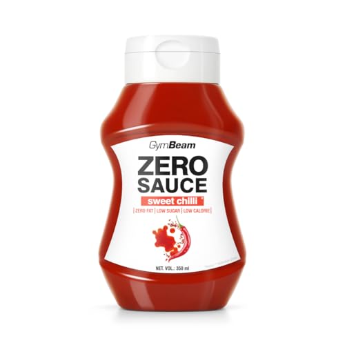 GymBeam SALSA ZERO Peperoncino Dolce - Salsa Deliziosa, Dolce e Piccante allo Stesso Tempo, Basso Contenuto di Zuccheri, Poche Calorie, Senza Grassi, Ideale per Condire Carne (350 ml (1er pack))