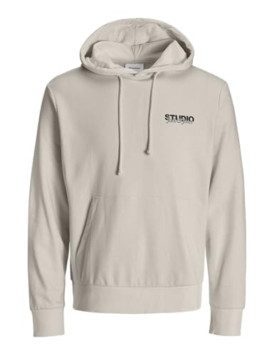 Sweat à capuche homme beige clair JACK & JONES Jjyuki BF coton taille L