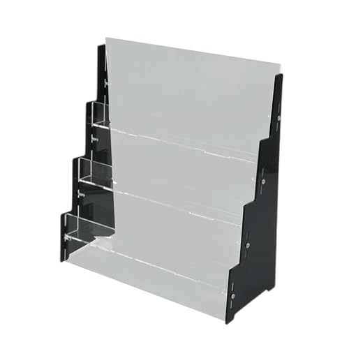 Amagogo Sport Cards Display Shelf 3 Tiers Showcase Sleeved Trading Cards Display Stand Games Card Storage Holder for Countertop Store, Black