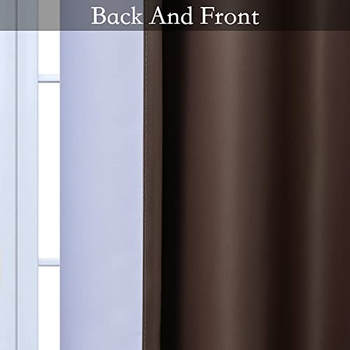 Image of SimpleHome Ombre Gradient Brown White to Gray Curtains for Bedroom,52Wx72L | Room Darkening Curtains,Light Blocking Thermal Insulated Grommet Window Curtains for Living Room,2 Panels,72 Inches Length