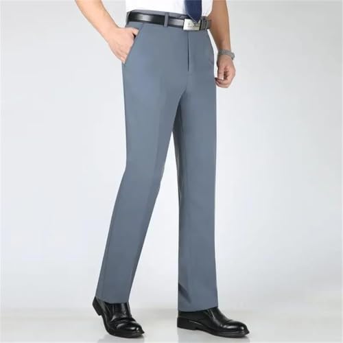 Men's with Belt Slim Fit Fluid Pants High Waist Suit Trousers Social Tailoring Tressed Business Slacks2