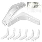 Toddmomy 8 Stück Teiliges Regalhalter aus Stabilem Eisen Weiße Wandwinkel mit Schrauben und Gummistopfen Robuste Eckhalterungen für Wandregale Einfache Montage Tragfähige Regalträger für