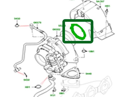 Genuine Turbocharger Gasket Compatible with Land Rover Discovery Sport Range Rover EVOQUE 12-18 19 Discovery Range Rover VELAR LR072251