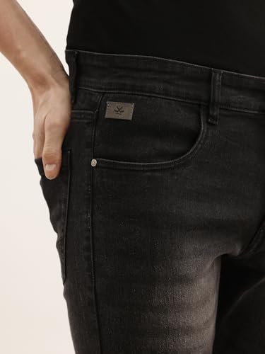 Image of WROGN Men's Cotton Blend Jeans | Solid | Slim Fit
