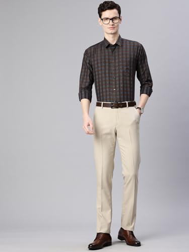 Image of Majestic Man Men's Pure Cotton Slim Fit Checkred Full Sleeve Classic Collar Everyday Formal Shirt