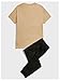 SOLY HUX Men's 2 Piece Outfits Graphic Print Short Sleeve T Shirt Tops and Sweatpants Camo Outfit Set Khaki Letter Large