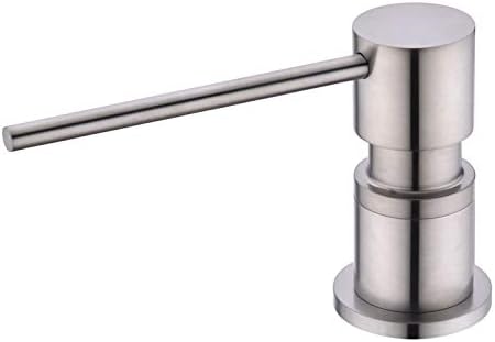 Sink Soap Dispensers, EKRTE Brass Commercial Kitchen Soap Dispenser Liquid Lotion Dish Dispenser Built in Soap Dispenser Brushed Nickel Bathroom Soap Dispensers Pump, Refill from The Top