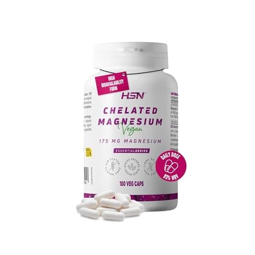 HSN Bisglicinato de Magnesio (350mg Magnesio Elemental) | 180 Cápsulas Veganas | 100% Magnesio Glicinato de Alta Biodisponibilidad y Absorción | No-GMO, Vegano, Sin Gluten