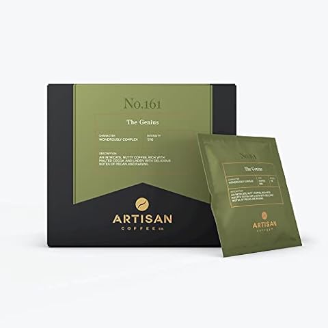 Artisan Coffee Co. The Genius Coffee Bag | Premium Coffee With Notes of Malted Cocoa, Pecan and Raisin | Brew In Cup | Medium Roast, 7/10 Strength | 100% Arabica Beans | 20 Pack Cover