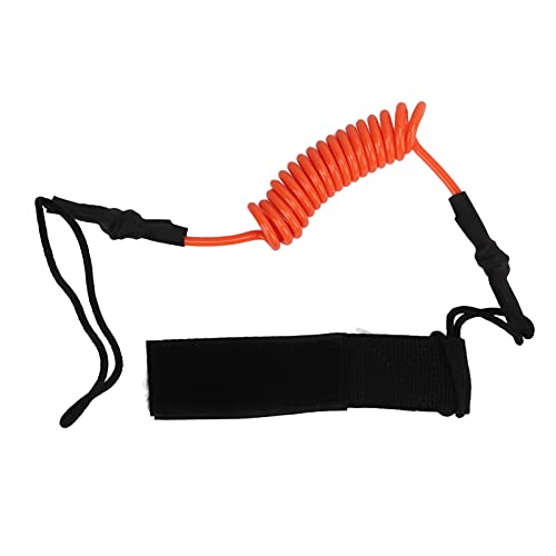 equlup Kayak Oar Safety Rope, TPU Elastic Safety Outdoor Surfing Strap Surfing Leash Rope Adjustable Wrist Coil Leg Foot Rope for Surfboard (Orange)
