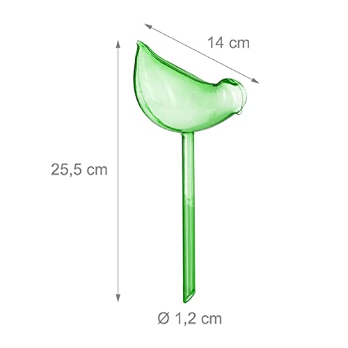Relaxdays bird-shaped watering spikes, set of 4, plant waterer, self-watering system, 200 ml capacity, in green - Image 4