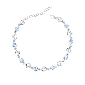 Silver Bracelet for Women,Heart Bracelet Shiny Crystal Diamond Adjustable Bracelet Mother’s Day Jewelry Gift Birthday Christmas Gifts for Women Mom Wife Girls