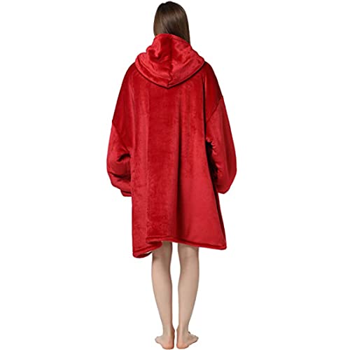 Image of Maharsh Oversized Hoodie Blanket Women Ultra Plush Fleece with Soft Sherpa Reversible Warm Cosy Comfy Wearable Hooded Giant Sweatshirt Throw for Girls Adults Men Boys Kids Big Pocket