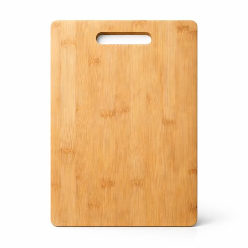 Image of Large Bamboo Wood Chopping Board 34 x 24 cm | Eco Friendly BPA Free Cutting Board for Vegetables Fruits Cheese & Meat | Durable Anti Microbial Kitchen Board | Easy to Clean & Knife Friendly