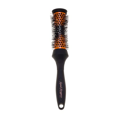 Denman Small Thermo Ceramic Hourglass Hot Curl Brush DHH4H â€“ Hair Curling Brush for Blow-Drying, Straightening, Defined Curls, Volume & Root-Lift - Orange