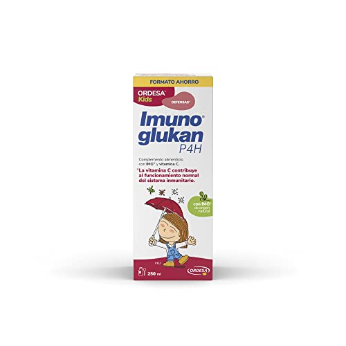 Imunoglukan P4H Jarabe 250ml | 250ml | Complemento Alimenticio con Vitamina C para Fortalecer las Defensas de Niños para los más Pequeños y Adultos