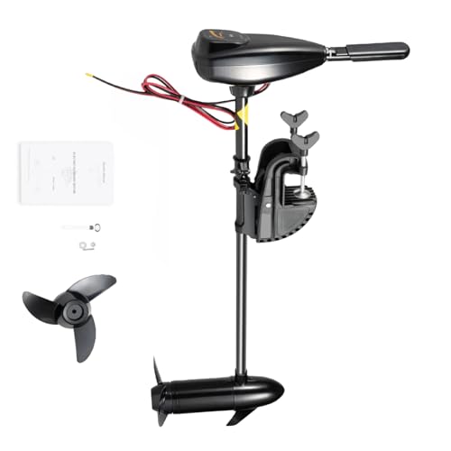 Mqwdxzfes Motor eléctrico fuera de borda 12V 80LBS 1.2CV con velocidades 5V/3R - Motor fueraborda de onda larga - Para kayak/barco - Fuerza de tracción de 1850 kg