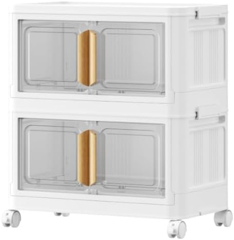 Contenedores de almacenamiento de plástico, 2 paquetes de 23 galones con tapas, contenedores de almacenamiento apilables, contenedores de