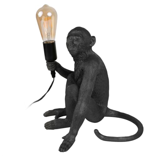 Modern Table Light, Monkey Desk Lamp Resin Monkey Table Lighting Fixture Home Decor For Living Room Bedroom Office College Dorm (Black) #TOP1
