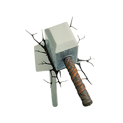 6.7 Inch 3D Car Stickers Ripped Metal Creative Stickers Vinyl Waterproof Car Bumper Stickers Reflective Stickers Graphics Auto Parts (Hammer)