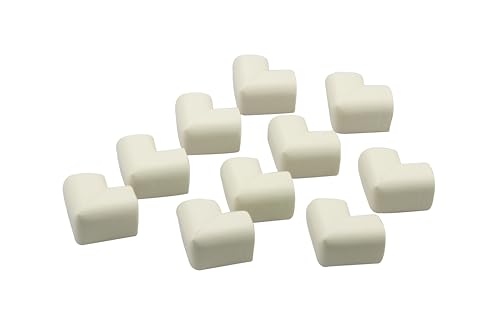 Image of WONDERLAND Soft Rubber Foam Corner Protector Guards for Baby, Furniture Corner Guard, Edge Safety Bumpers, 3M Adhesive Pre-Taped (White /Brown, 10 Corners) (White)