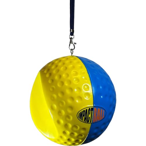 Impact Ball New & Improved, Patented Ultimate Golf Training Aid, Swing Practice Tool with Lanyard...