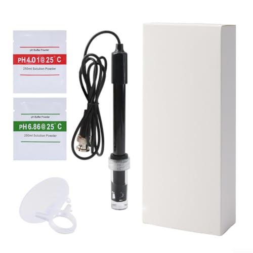 BNC - Electrodo de sonda de pH para laboratorio hidropónico de acuario, sensor potenciométrico de rango 0-14 con amortiguadores de calibración, compatible con la mayoría de medidores (300 cm)