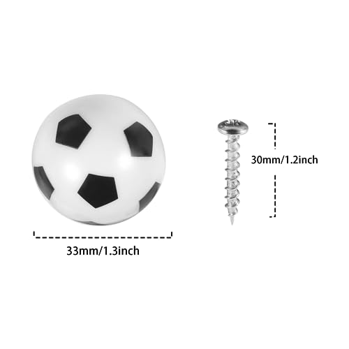 Vokowin 12Pcs Football Dresser Knobs Soccer Drawer with Screws Knobs Sports Theme Decor Handles Furniture Decoration Pulls Handles for Home Kitchen OfficeDresser Cupboard Wardrobe Cabinet (K296-12) - Image 2