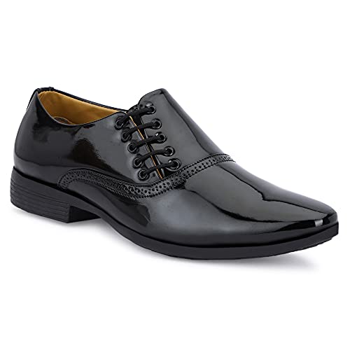 Image of GAUTAMFIT Men's Formal Classic Derby Lace-Up Formal Shoes for Office, Party,Wedding | Dress Shoes | Extra Cushioning Insole | Lightweight & Comfortable Stylish Shoes