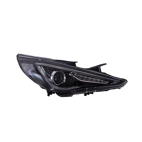 VGOCMDUB 2pc Car Led Headlight Assembly Auto Accessory Front DRL Turn Signal Lights Compatible With Hyundai Compatible With Sonata 2011-2016(With Red Demon)