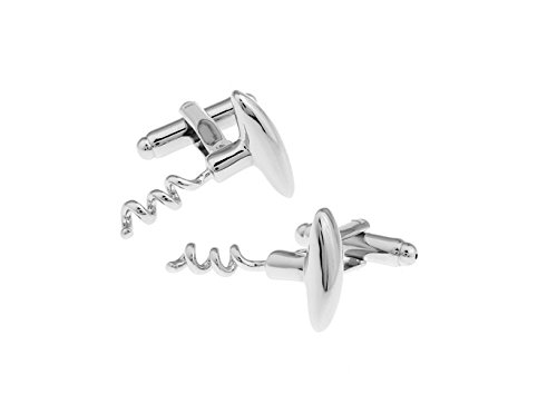 zivom Topen Corkscrew Brass Cufflinks (Silver)-picture-16