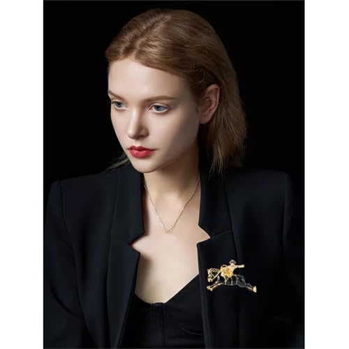 Image of Horse Brooch Pin for Women Men Fashion Vintage Kentucky Derby Race Horse Brooch Charming Rhinestone Horse Animal Lapel Pins