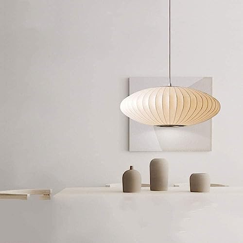 Plafonnier lanterne suspendu blanc cocon de ver à soie ovale - 5